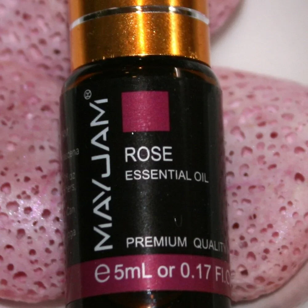 HAND CRAFTED 2 Rose Aroma Stones Aromatherapy Essential Oil Diffuser Pair
